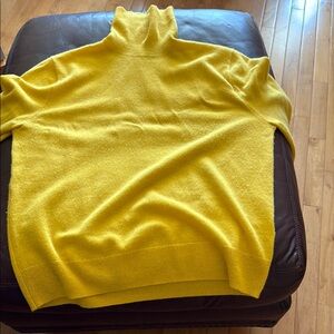 J. Crew Yellow Cashmere Turtleneck Sweater M